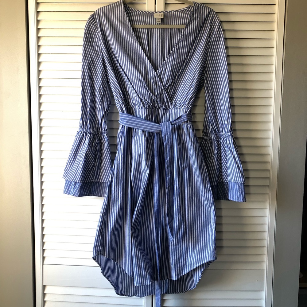 Blue and white stripe dress